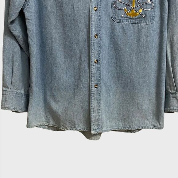 Vintage Copa Banana Nautical Themed Button Down Shirt Men's Size M Embroidered - Picture 8 of 14